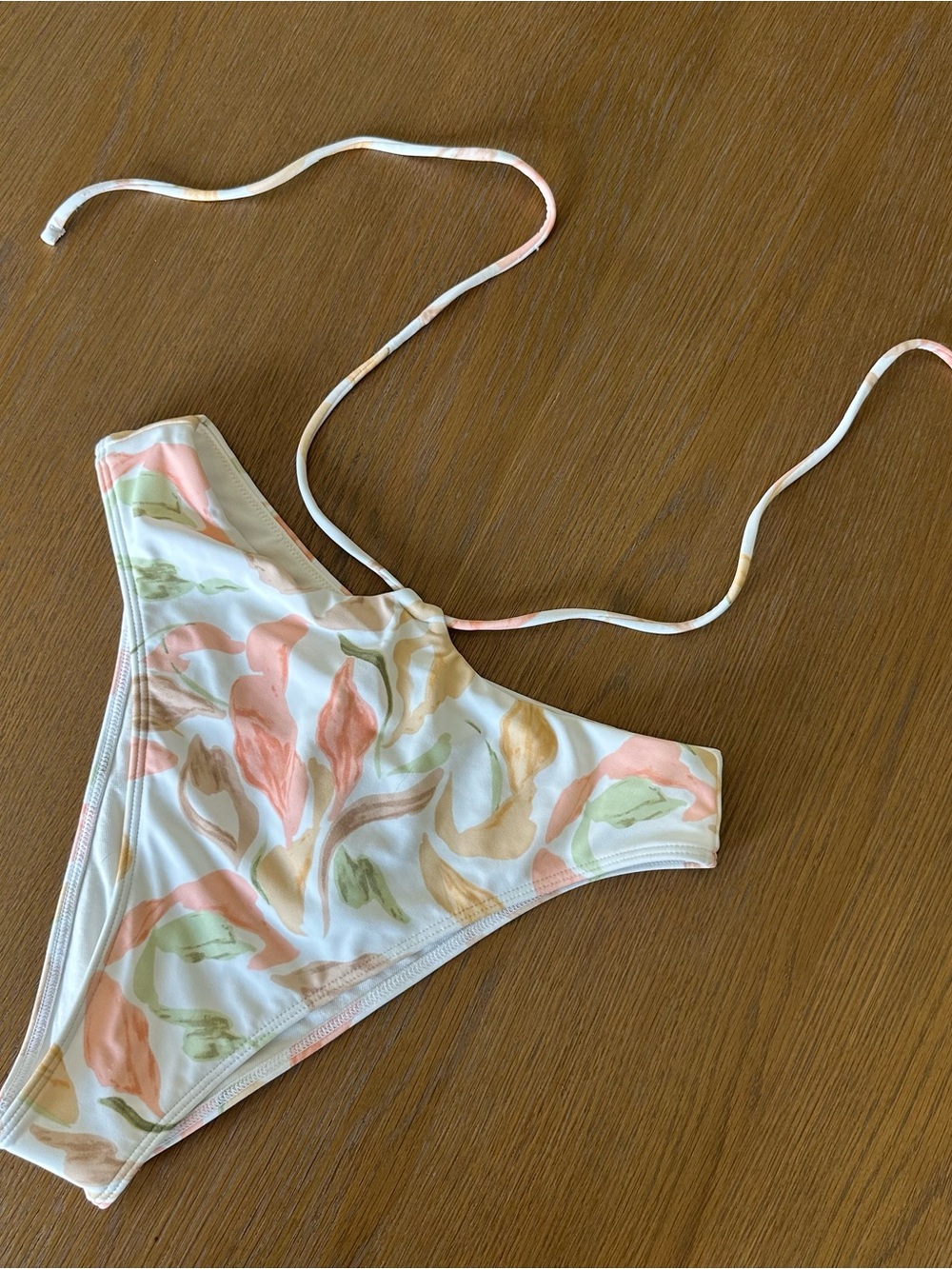 Abercrombie & Fitch White Floral High Leg Cheeky Bikini Bottoms